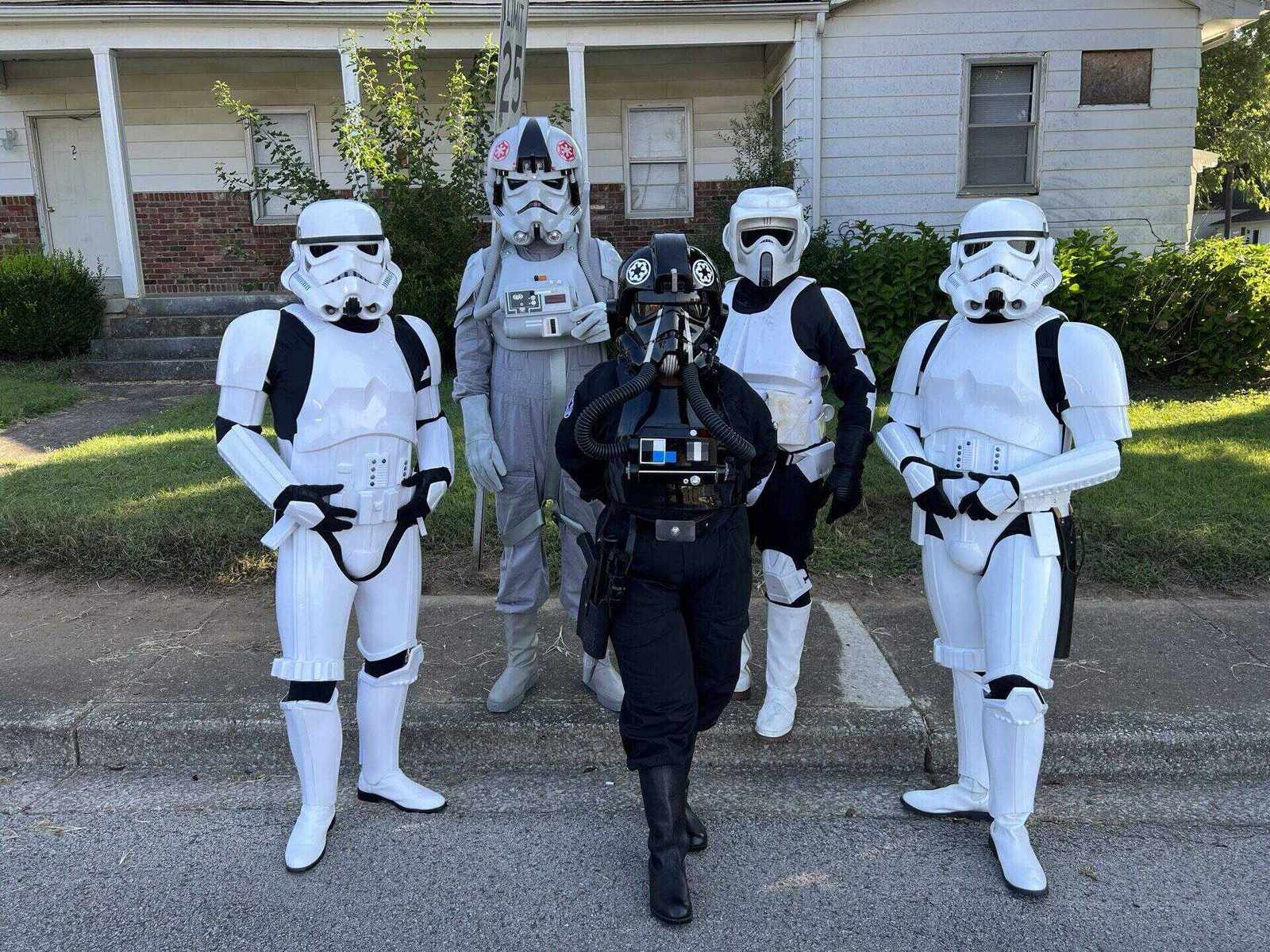 Trooper squad marching in formation at parade